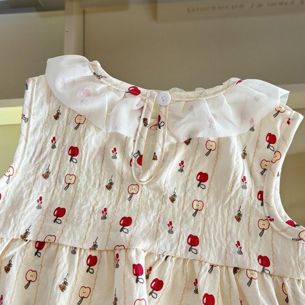 Floral Print Two-Piece Sleeveless Princess Set 1-4Y Top + Shorts Set Sleeveless Outfit Toddler