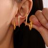 Qiong Yao Luxury Zirconia Ear Cuff: Versatile Stainless Steel Jewelry for Autumn/Winter