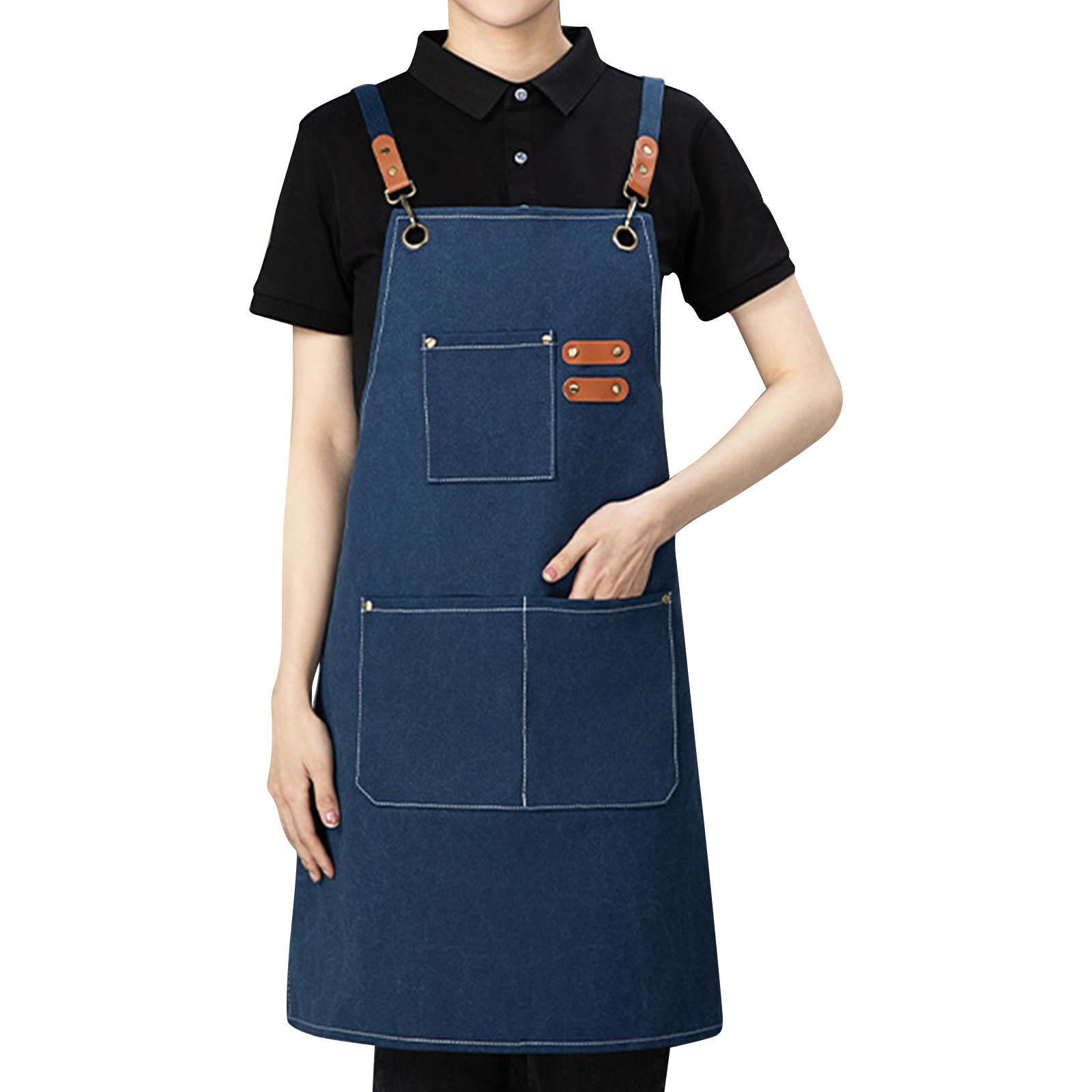 Large Pocket Waterproof Stain Resistant Apron Adjustable Strap Kitchen Apron Hanging Neck Apron Lightweight Cooking Apron Tool Set One Size