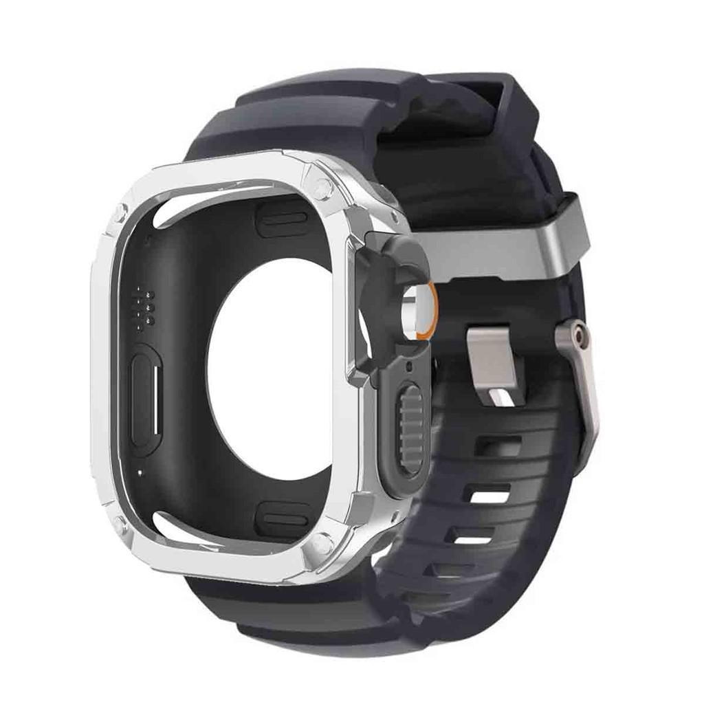 Silicone Strap+TPU PC Case For Apple Watch Ultra 3 2 1 49mm for iWatch Series 11 10 46mm band for Iwatch 9 8 7 6 5 4 45mm 44mm
