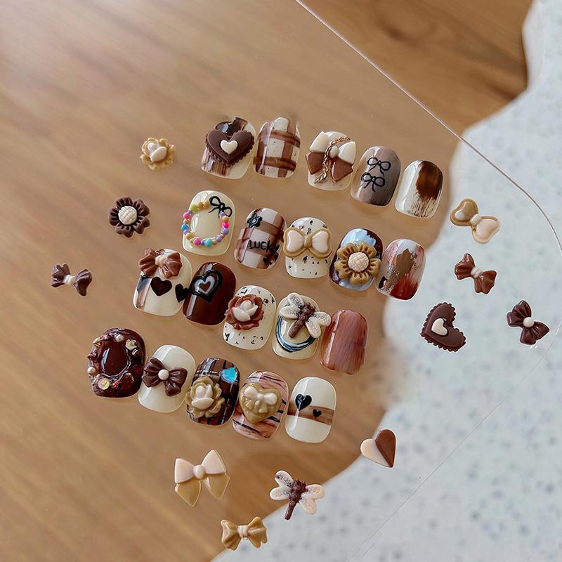 

50 шт./пакет, смоляные бантики для ногтей, детали для украшения ногтей, 3D-аксессуары для дизайна маникюра своими руками