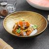 Black Gold Stone Patterned Salad Bowl Restaurant Ceramic Deep Bowl Soup Bowl Sashimi Bowls Dessert Bowls Creative Tableware