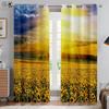 Flower Sunflower 3d Printing Curtain Light Blocking Heat Insulation Curtain Bed Room Living Room Study Light blocking Decoration Drapes