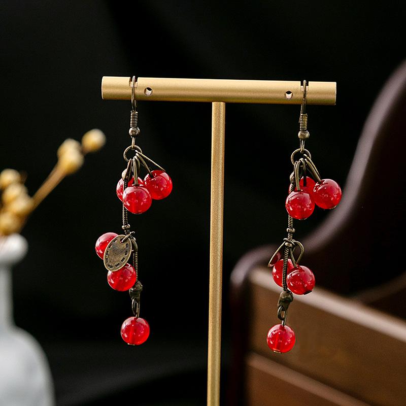 BLINGBAY Women's New Chinese Style Imitation Pearl Earrings Chinese Style Butterfly Drop-shaped Tassel Earrings Simple Hanfu Accessories Retro Jewelry