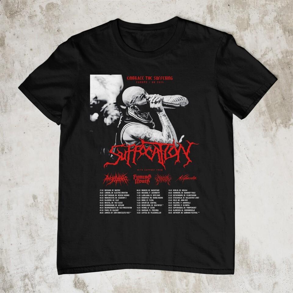 NEW Suffocation Band Tour 2025 Short Sleeve Black All Size Shirt AR920 S