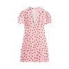 Women's Summer New French Retro Design Bubble Short-sleeved V-neck Slim-fit Dress