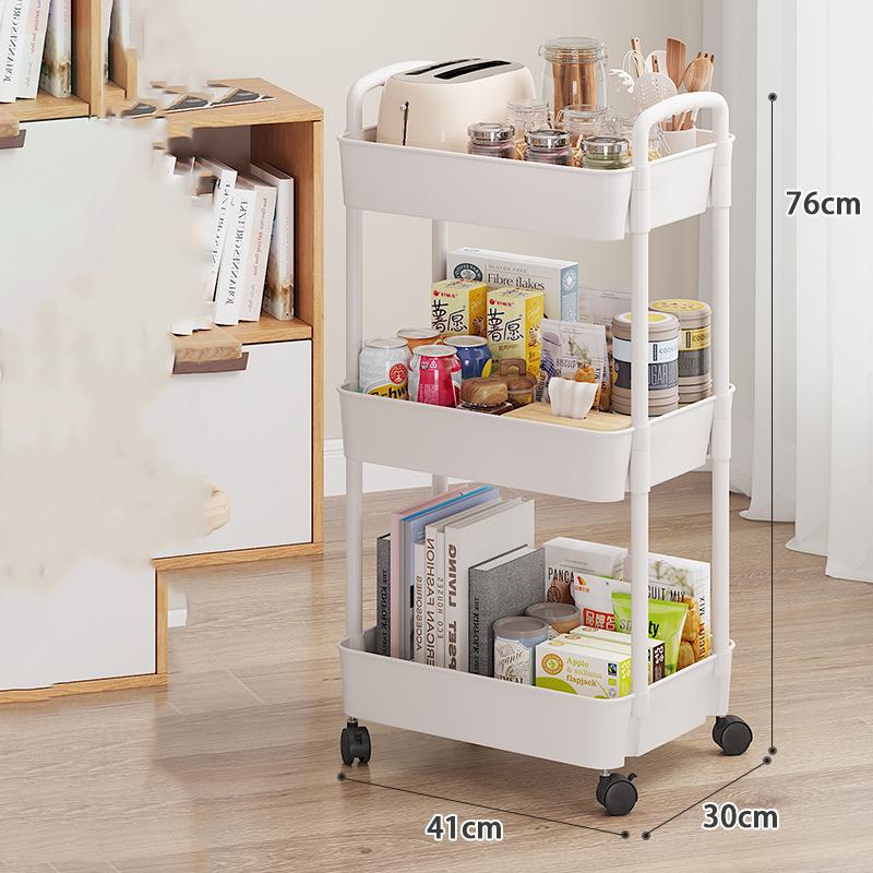 Кухонные стеллажи для хранения в гостиной ванной офисной полке пластиковый держатель для гаджета тележки органайзер для еды одежды разное 3-слойный 2887₽