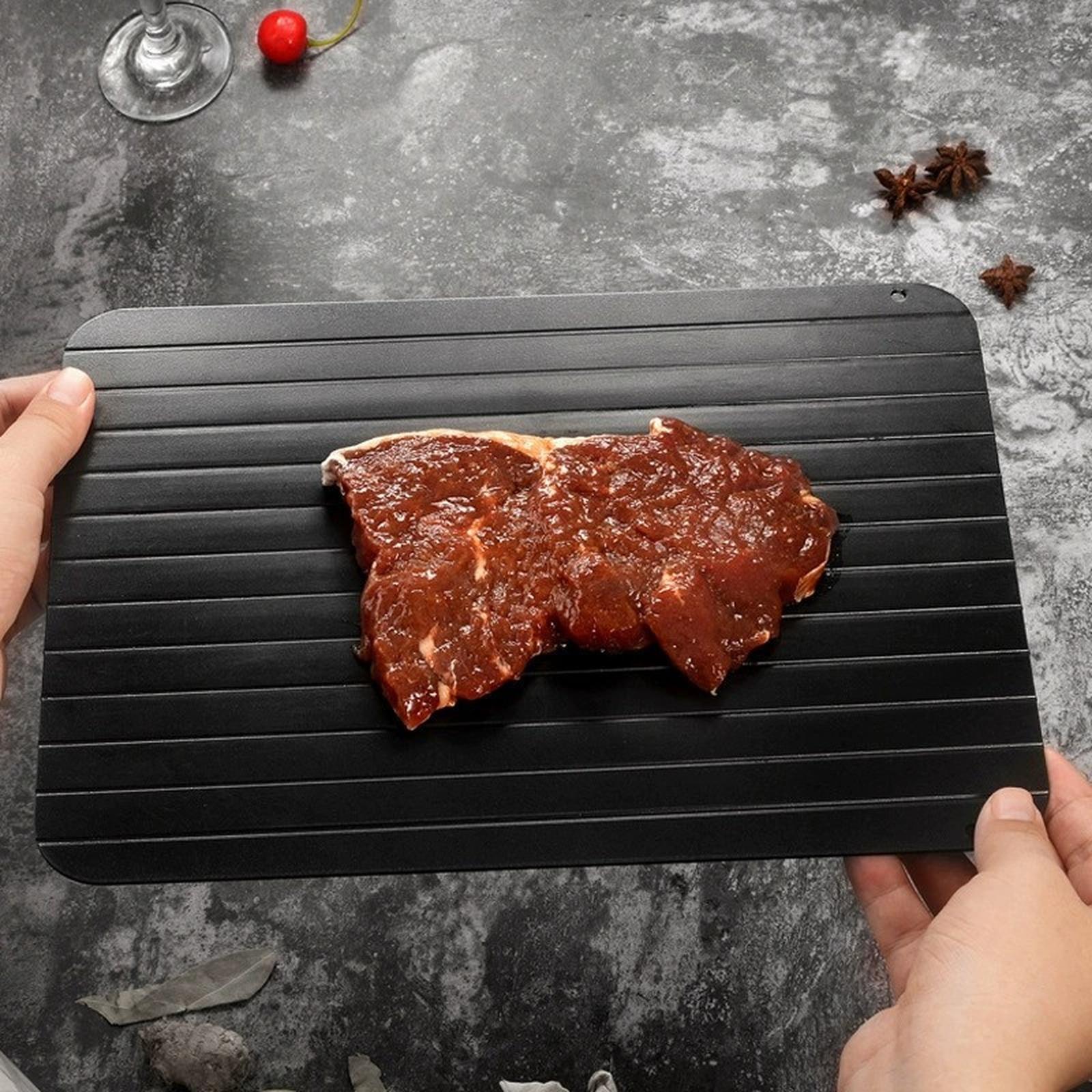 

Aluminum 9 Thawing Plate Fast Defrosting Tray for Meat Steak Food Kitchen Refrigerator Too one size