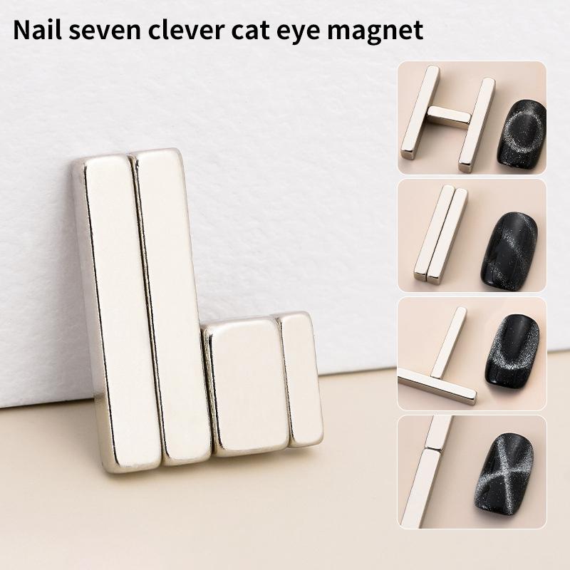 4 ks manikúra s multifunkčním magnetem na nehty salon Cat Eye s dlouhým proužkem Magnet na nehty francouzské kočičí oko sada pro nástroje s UV gelem