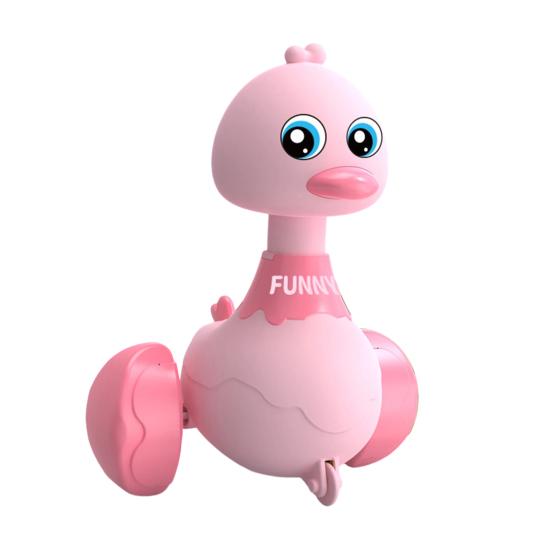 Kids Walking Duck Toy Press Go Inertial Drive Pull Back 360 Degrees Rotatable Head Duck