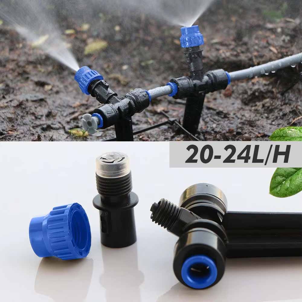 30/20m 1/4" Misting Cooling System 180° Adjustable Atomizer Filter Kit for Garden Irrigation Watering 4/6mm Quick Push Slip Lock