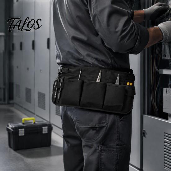 Professional Work Belt for Men Tool Bag with 12 Pockets, Waterproof Adjustable Apron Waist Carpenter Electrician, Heavy Duty Organizer Construction