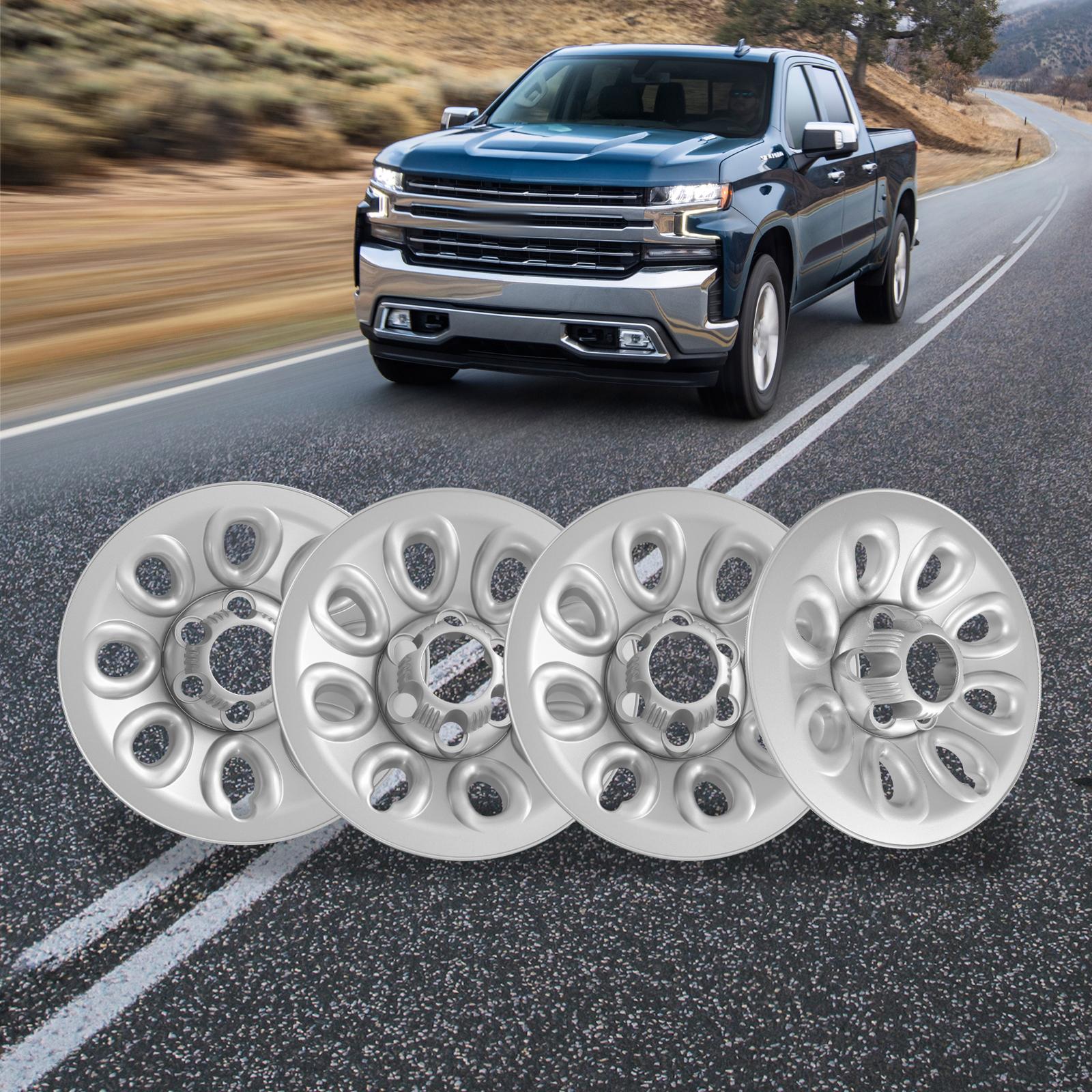 

4 шт. Серебристые колпаки на колеса 17 дюймов для Chevrolet GMC 2005 2006-2014 - Пластик ABS Прямая замена Колпак подходит для переднего, заднего, левого, правого серебряный