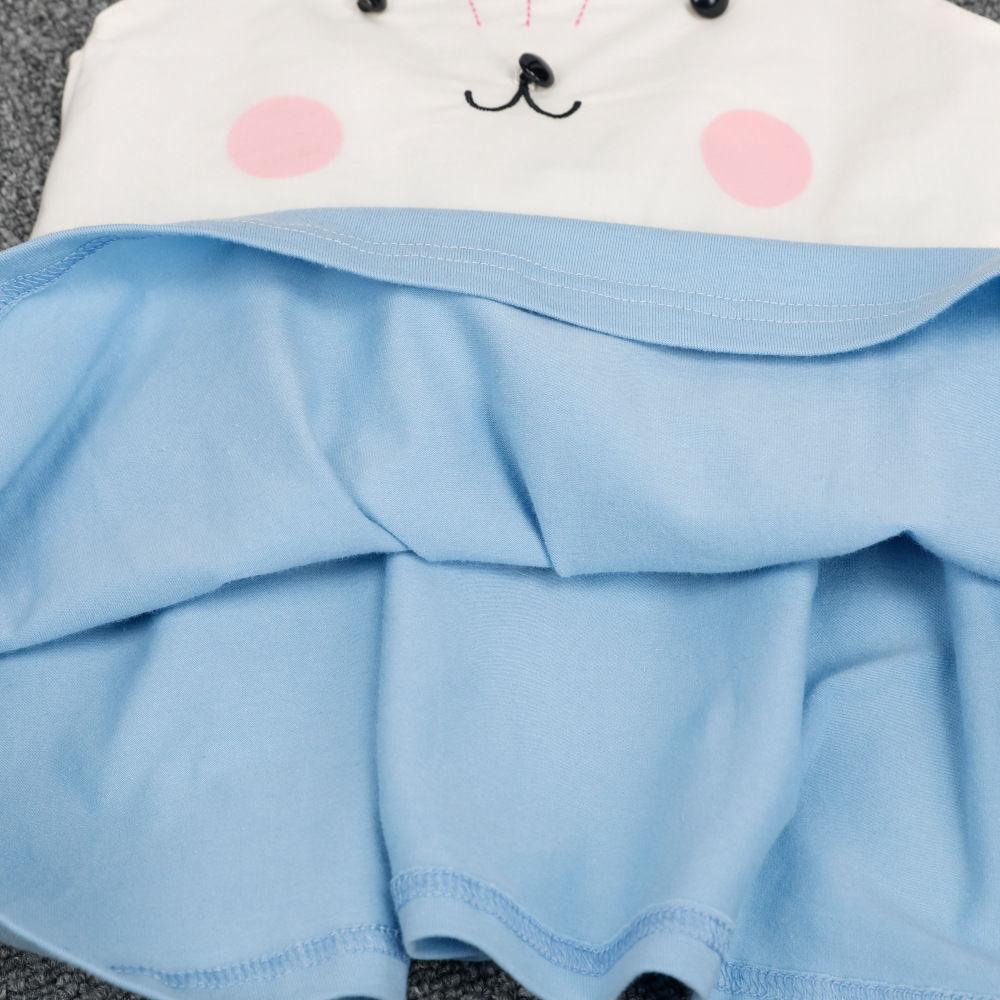 2024 New Baby Girls Summer Cotton Dress Cute Rabbit Suspenders Skirt Children Beach Casual Dresses