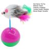Pet Toy Interactive Tumbler Mouse Shape Plush Feather Tail Cat Toy Reduces Anxiety Boredom Independent Cat Toy