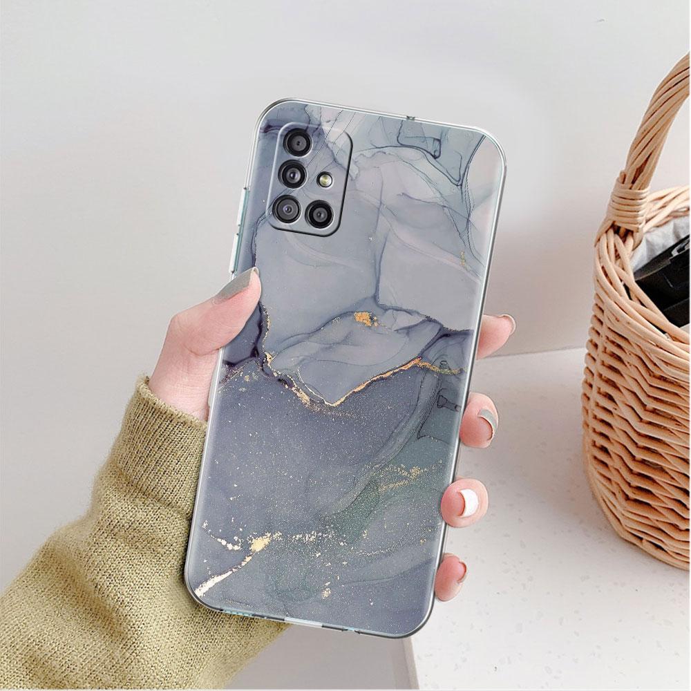 Marble Pattern 3 Clear Case For Samsung Galaxy A52 A12 A51 A32 A21s A71 A32 A22 A50 A70 A31 A72 5G Phone Cover