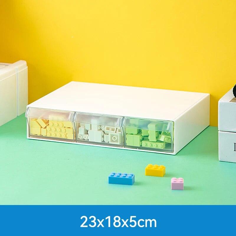 Desktop Drawer Storage Box Stackable Building Blocks Organizer Transparent Lego Toy Sundries Organizer Bins Home Cosmetics Boxes