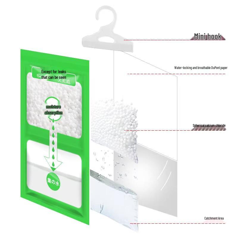 Hanging Dehumidifier Bag: Indoor Moisture Absorber, Anti-Mold for Dorms & Wardrobes