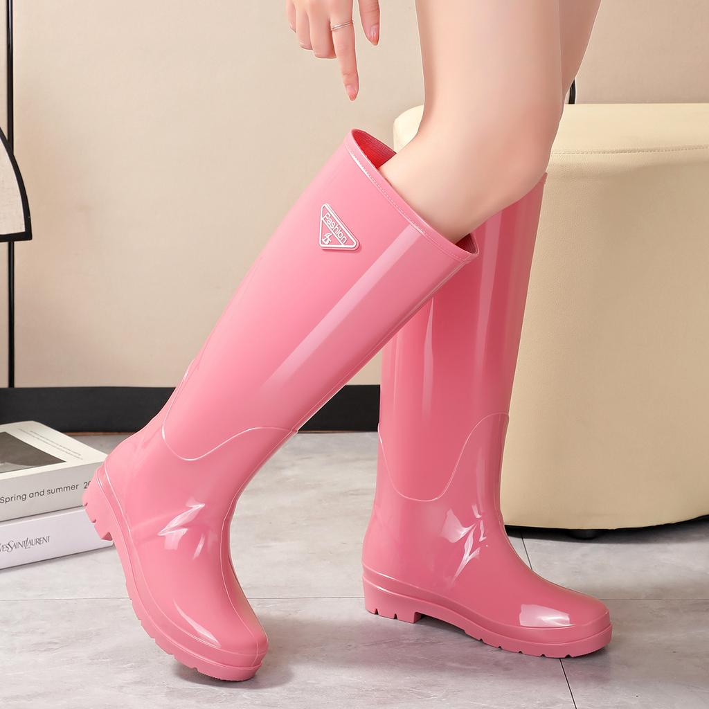 Tie Mouth Super Tall Tube Women's Fashion Adult Long Tube Over Knee Rain Boots Non-slip Anti-high Waist Boots Extra Tall Shoes