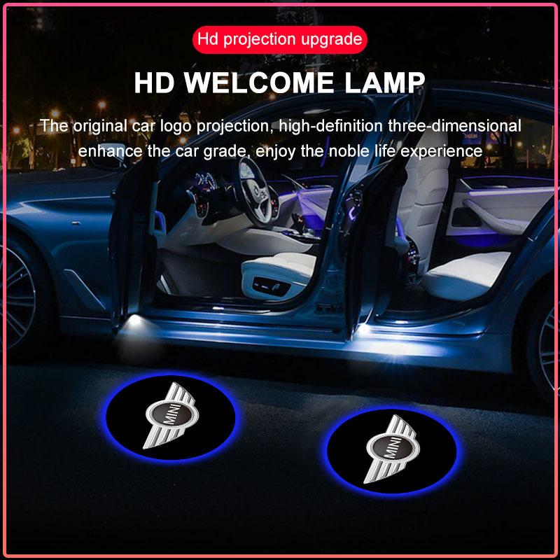 2Pcs Auto LED Door Welcome Projector Lights Wireless Ghost Shadow Step Light For MINI Cooper Fridge One S F56 R57 R58 R60 JCW Countryman Clubman