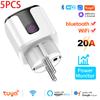 WiFi 20A Socket With Power Monitoring Tuya Smart EU Plug Timer Child Lock Outlet Google Home Alice SmartThings Alexa