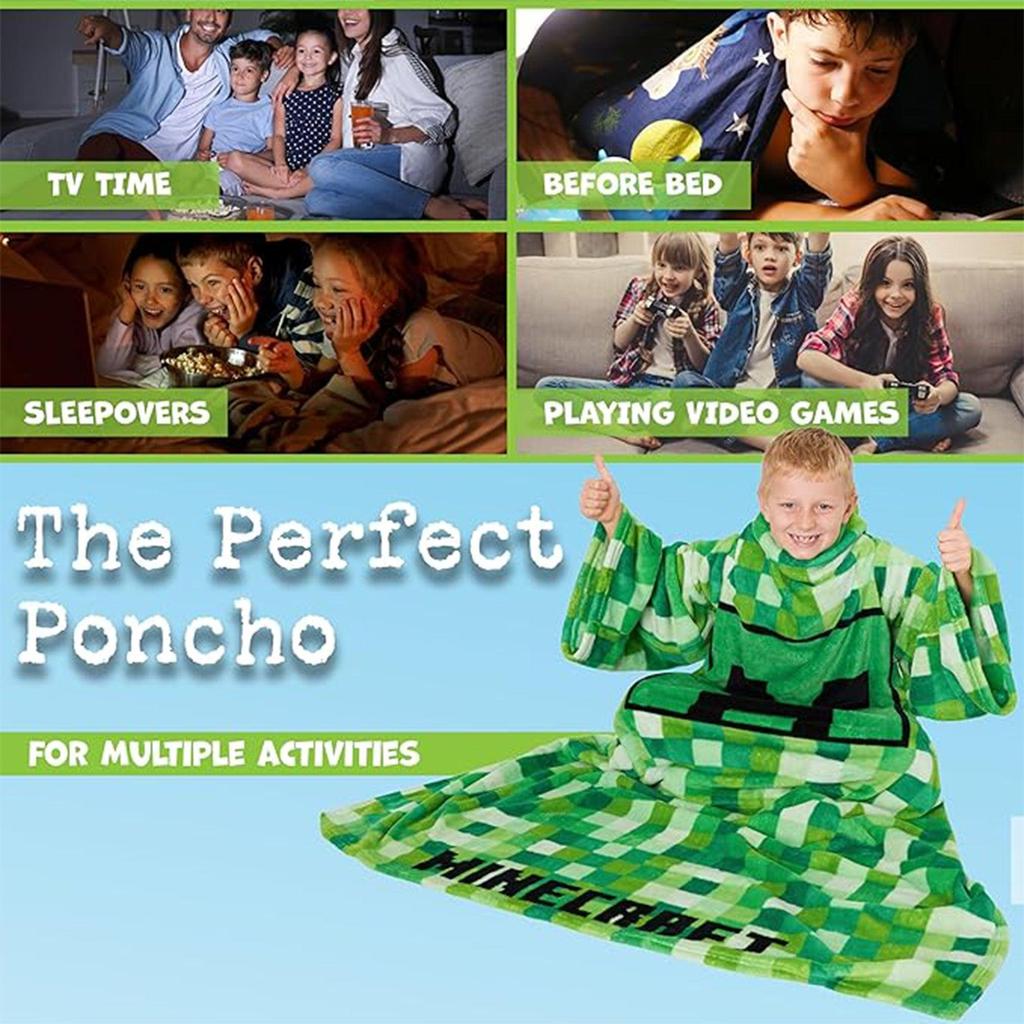 Minecraft Childrens/Kids Fleece Blanket Hoodie