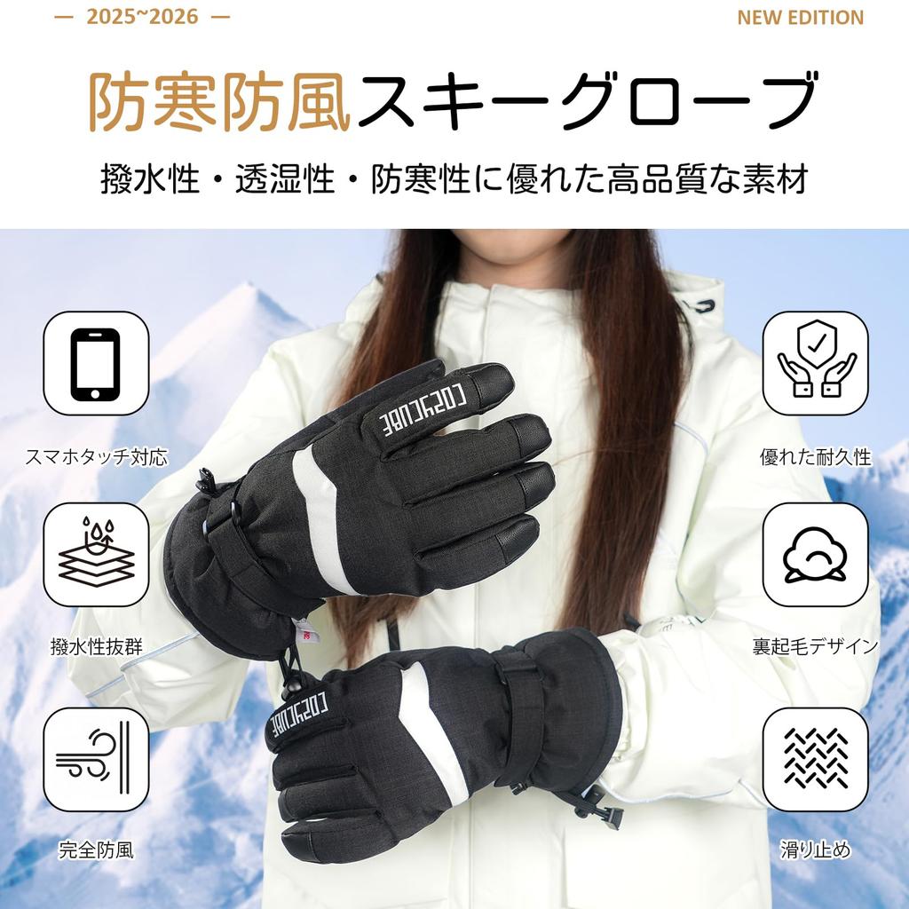 Ski and Snowboard Gloves with 3M Thinsulate Smartphone Waterproof Leash Fleece and Lift Ticket Storage Technology, Compatible, Pockets, Dual-Layer