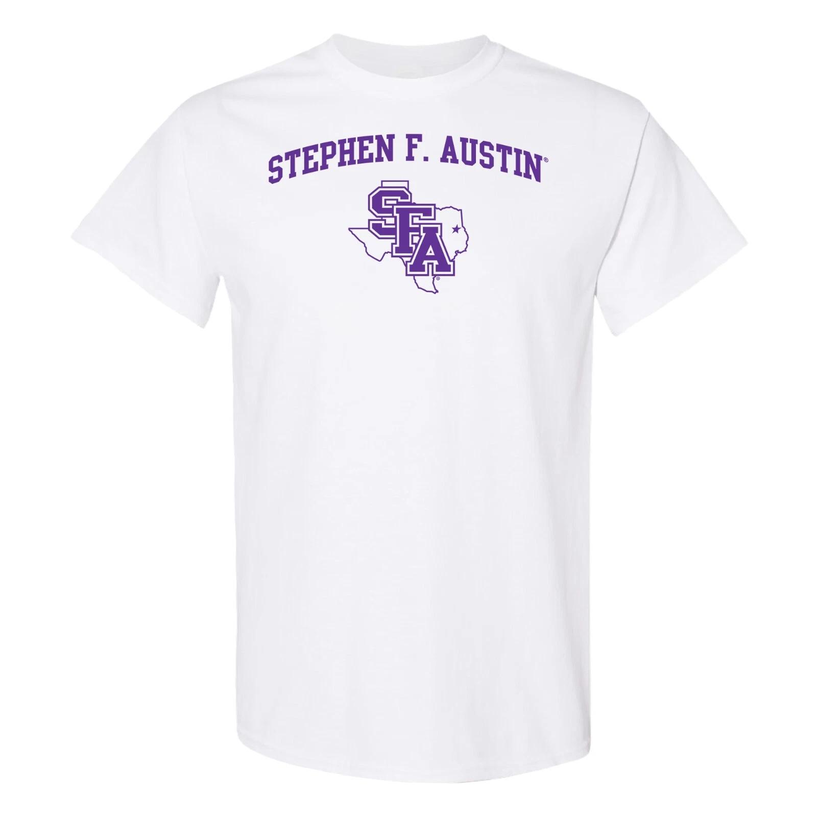 Stephen F Austin State University Lumberjacks Arch Logo T-Shirt - White S