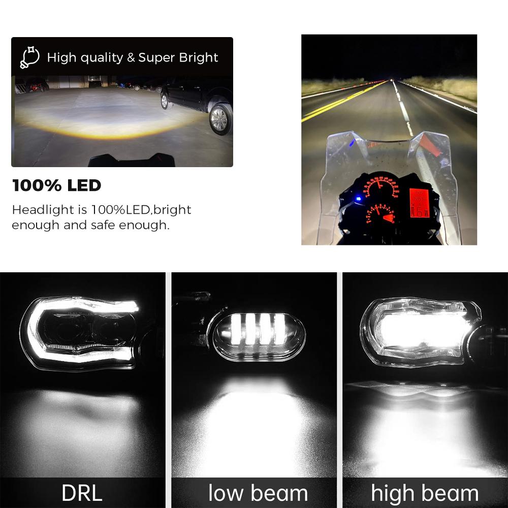 E9 Motorcycle LED Headlights for BMW F650GS F700GS F800GS F800R ADV GS F800 R Lights Complete LED Headlights Assembly 2008-2018