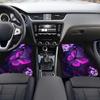 4 Stück Lila Schmetterlingsmuster Auto-Fußmatten, Wasserabsorbierend, Rutschfest und Fleckenbeständig, Verwendet für die meisten Auto-Fußmatten für Vorder- und Rücksitze