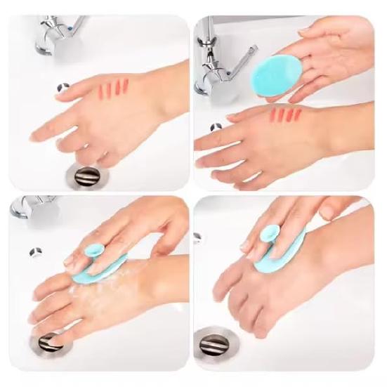 2 Silicone Face Scrubber, Soft Bristles Facial Cleansing Brush, Pore Deep Cleaning Tool, Blue