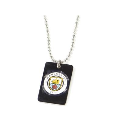 Manchester City FC Enamel Crest Dog Tag And Chain