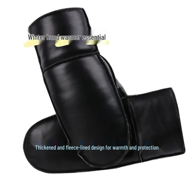 WENXIANG Unisex Winter Warm PU Leather Outdoor Mittens