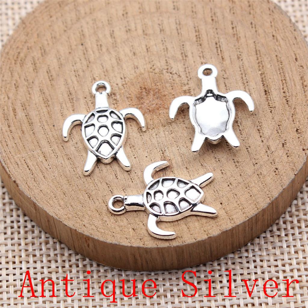 Turtle Shaped Charms Pendant For Bracelet Necklace Jewelry Making Craft Findings