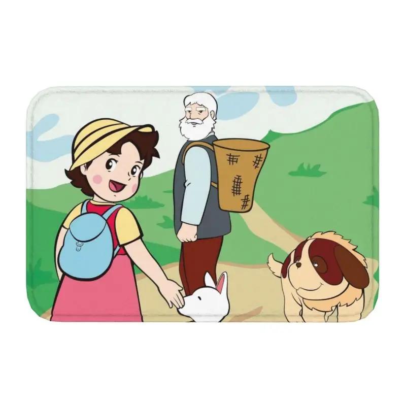 Paillasson personnalisé Heidi Peter et grand-père, antidérapant, pour entrée, salle de bain, cuisine, sol, porte, Garage, tapis, repose-pied 40cm x 60cm