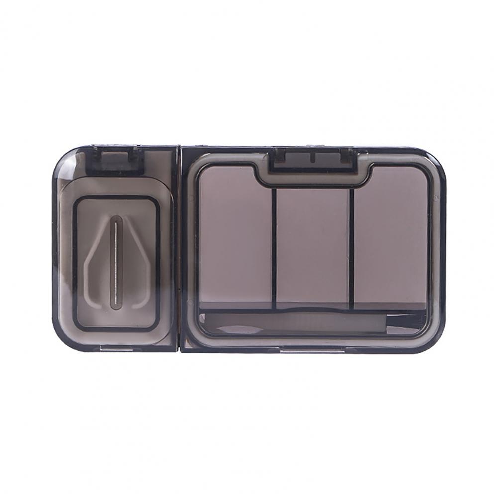 Medicine Storage Box Storage Holder Compact Portable Medicine Box with Pill Cutter Dustproof Divider Capacity 3-in-1 Tablet