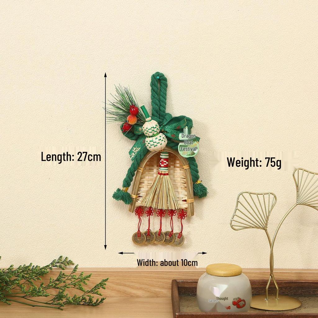 2026 Dragon Boat Festival Mugwort Fan Pendant & Indoor Sachet Bells for Door Handle and Decoration