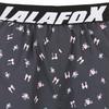 LALAFOX Flower Print Wide Track Pants Nylon Track Pants Charcoal Br2Wp002