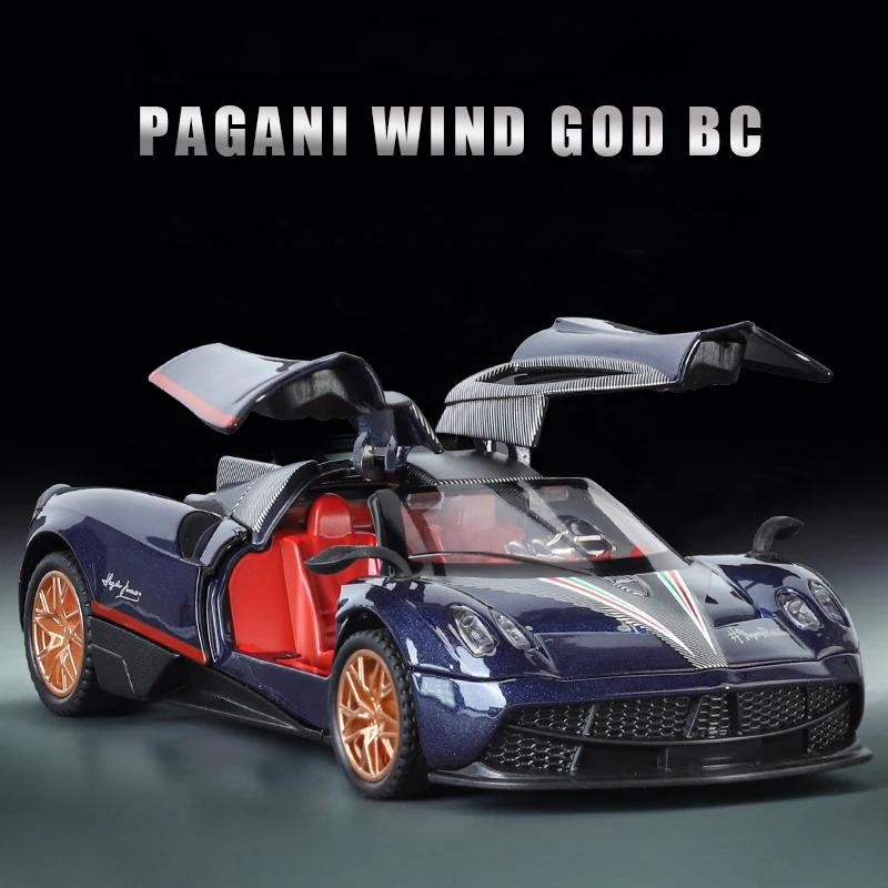

1:32 Pagani Huayra BC Суперкар Модель из сплава Игрушка Литые Металлическое литье Звук и свет Автомобильные игрушки для детей Транспортное средство синий