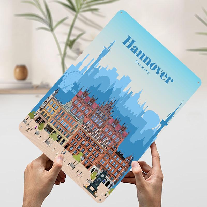 Travel To Hannover Tinplate Poster Customized Wall Art Vintage Metal Signs Retro Tin Plaque for Bedroom Decoration Gaming House