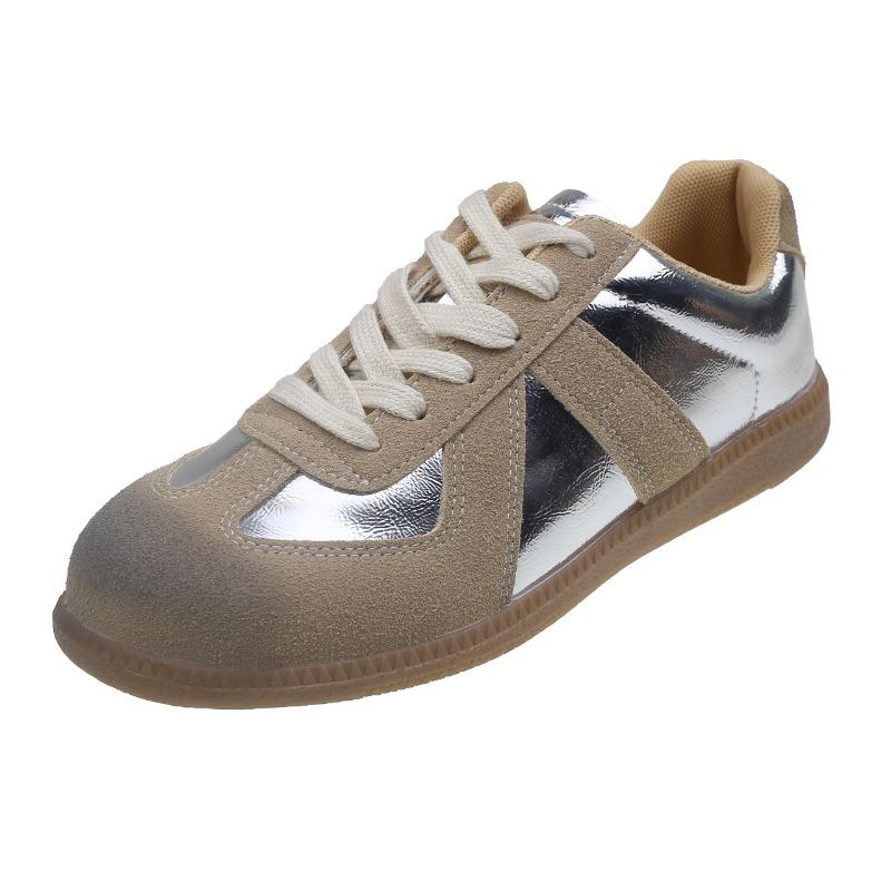 

Silver retro splicing flat bottom women s new fashion versatile comfortable light casual 40 серебряный