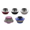 New 76MM Iron Stainless Steel Sports High Power Flow Cold Air Filter Universal Car Cone Air Intake Filter Induction Kit OFI073