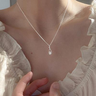 Rhinestone Choker Necklaces for Women Girl Gold Sparkling Diamond Necklaces Crystal Glitter Necklace Waterdrop Pendant Personalized Jewelry Gift