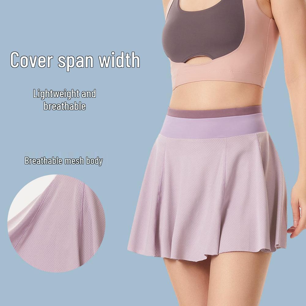 

Lulu Sports Women s High Waist Pleated Yoga Skirt with Built-in Quick-Dry Shorts Large синій