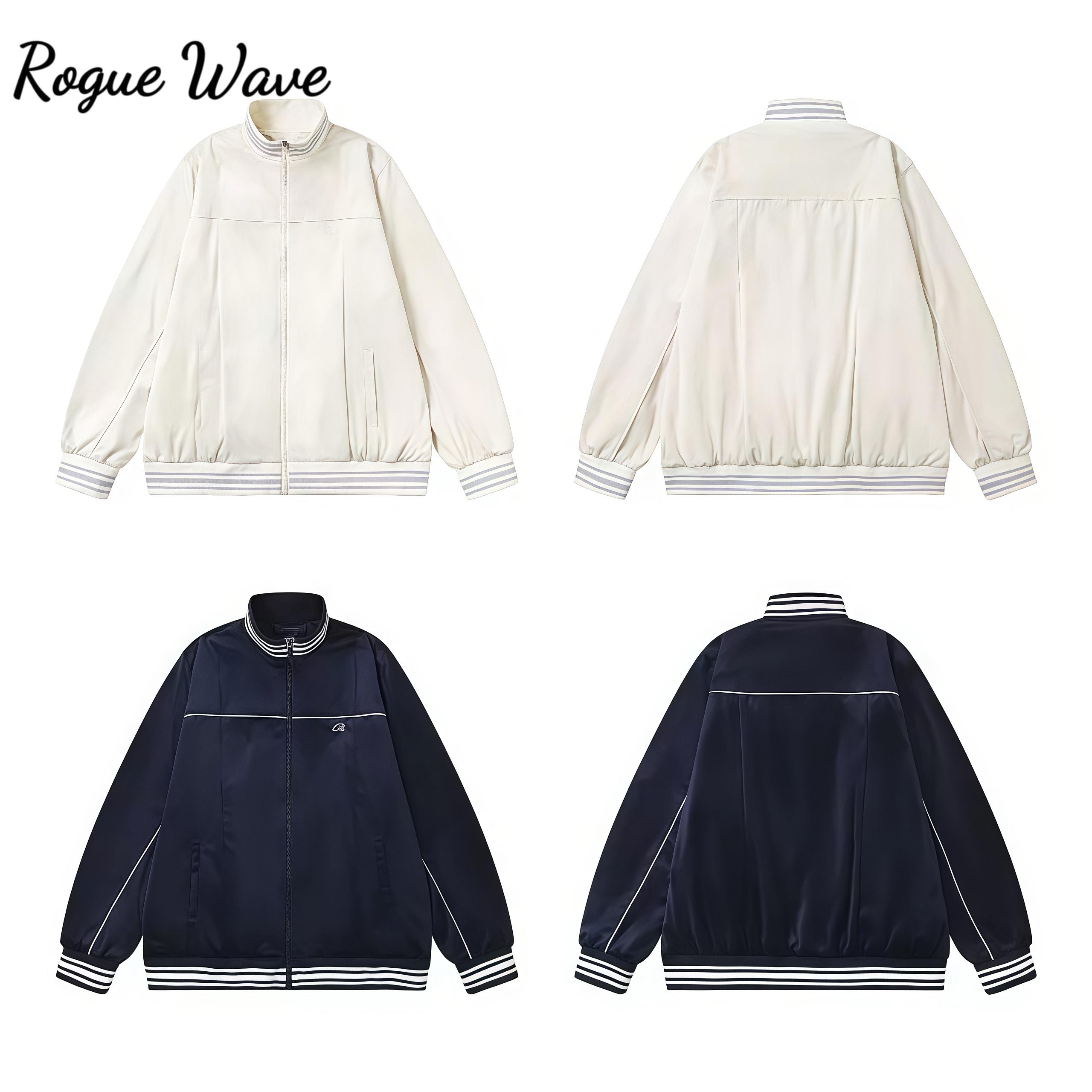 

RogueWave Streetwear Solid Color Zipper Cotton Jacket Winter Stand Neck Outwear Windbreaker Jacket S синій
