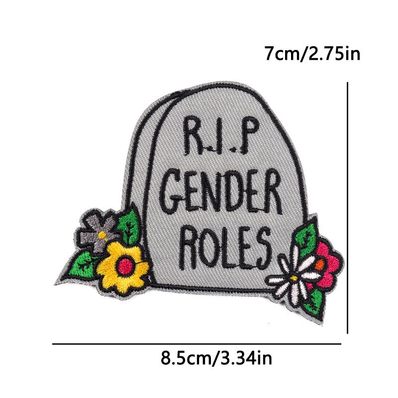 Feminist Good Vibes Embroidery Patch Iron On Positive Empowerment Slogan Fusible Patch for Jacket Vest Uplifting Daily Decor