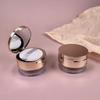 6G Gold Portable Cosmetic Flour Plastic Box Empty Loose Flour Pot With Sieve Travel Makeup Jar Sifter Container With Puff