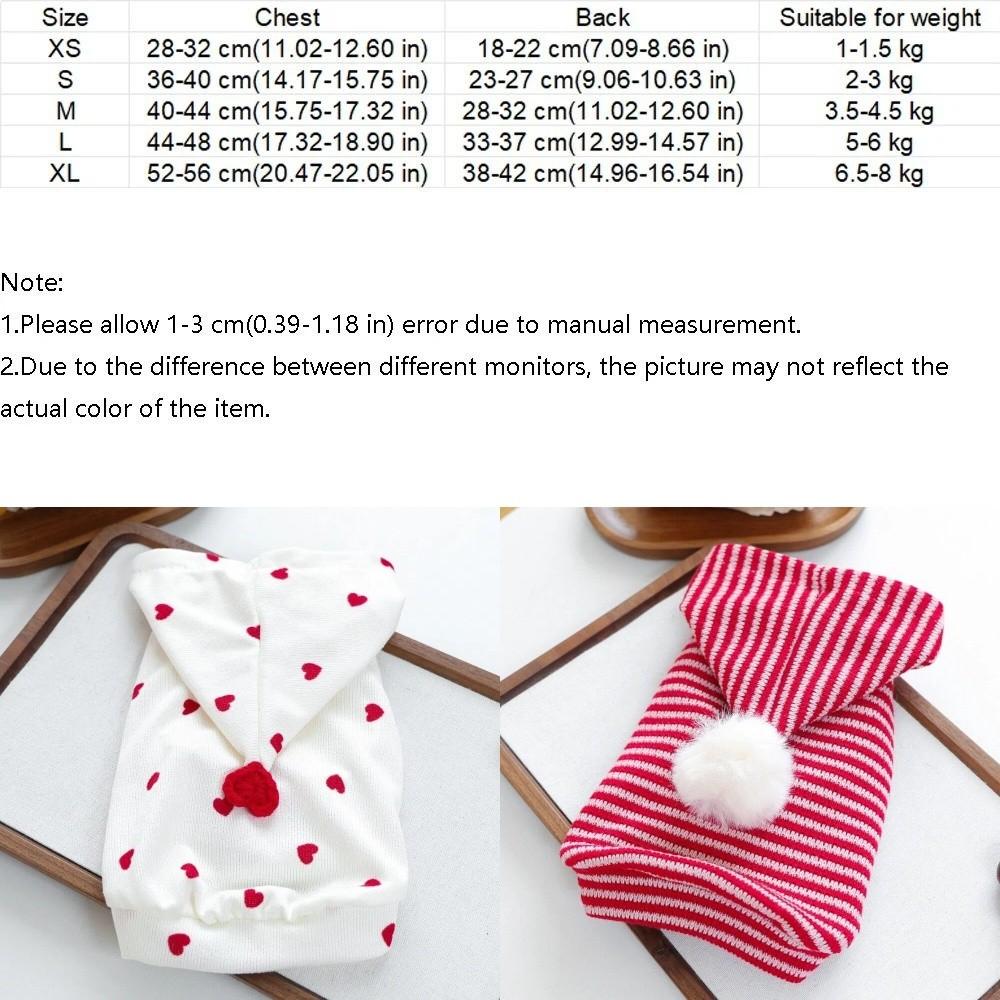 Breathable Dog Striped Hooded Hoodie Warm Cat Sweater Cute Puppy Sweatshirt Spring Autumn