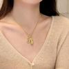 French Pixiu Vajra Sand Gold Necklace: Autumn-Winter Luxury Pendant for Sweater or Clavicle Chain, High-End Niche Design