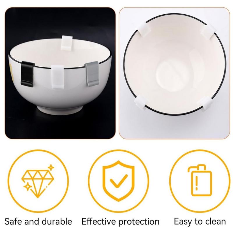 4Pcs Silicone Oven Lid Protector Clips Set Cookware Protector Clips Cookware Protectors Pan Clips For Display Storage Stacking